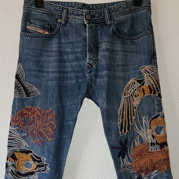 Diesel Other - Diesel Denim with Koi Fish Embroidery Jeans for Men Size 31